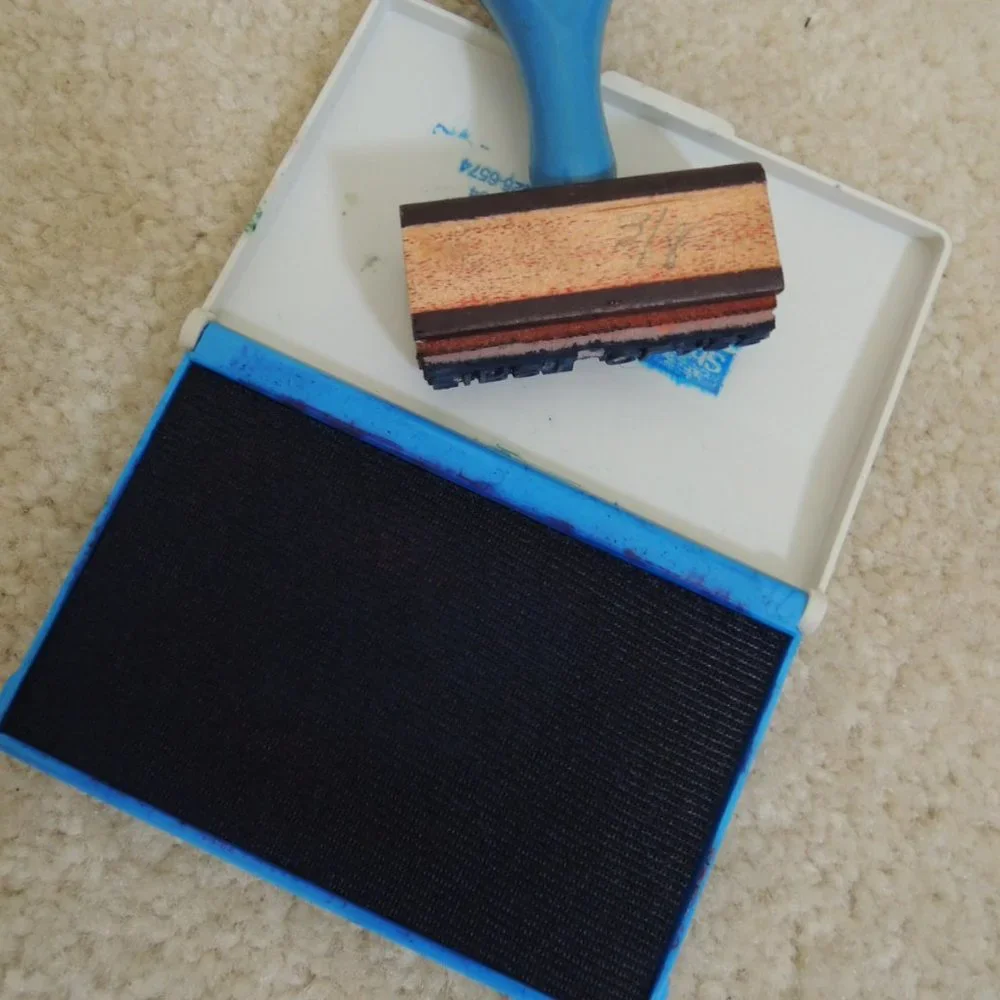 RUBBER STAMP FIRST CLASS with Stamp Pad by Rueffer EUC